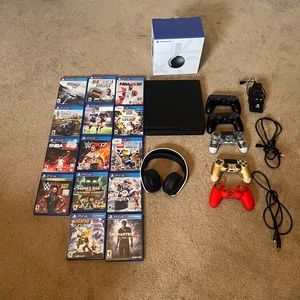 Sony PlayStation 4 Slim PS4 500GB Console W/Controller’s and 17 games and more.